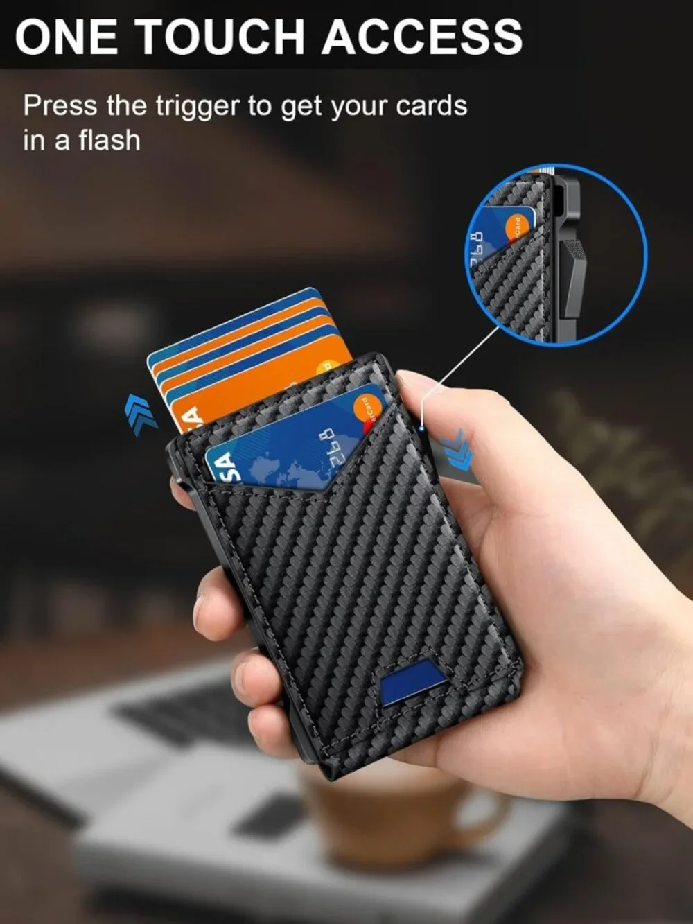 Slim RFID Wallet for Men | 2 ID Windows, Money Clip & Card Holder - Stylish